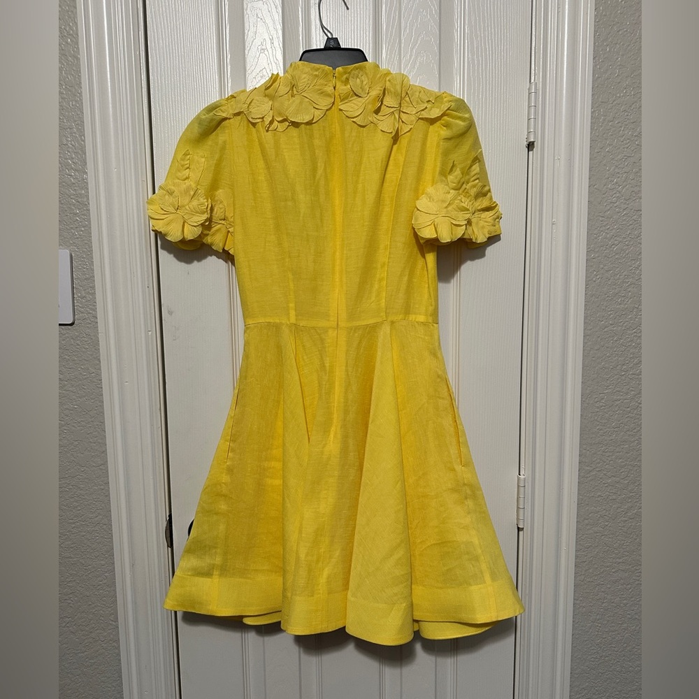 NWT Antonio Melani
Iris Linen Blend Floral Applique Mock Neck A-Line Mini Dress - Picture 7 of 10
